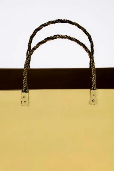 Gio Ponti Italian Midcentury Brass Shopping Bag Tote in the Manner of Gio Ponti circa 1970