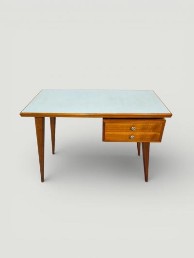 Gio Ponti Italian Midcentury Desk and Chair with suspended bookcase Gi Ponti Style
