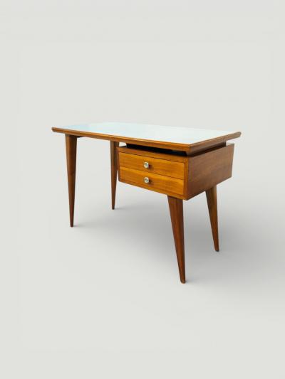 Gio Ponti Italian Midcentury Desk and Chair with suspended bookcase Gi Ponti Style