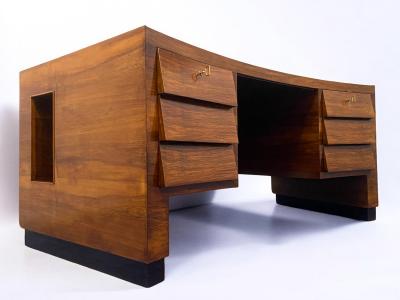 Gio Ponti Italian Midcentury Executive Desk with chair designed by Gio Ponti 1940s