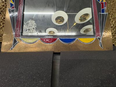 Gio Ponti Italian Modern Brass And Enamel Mirror