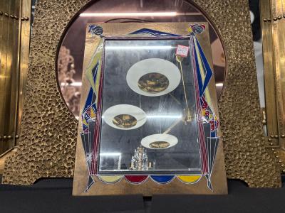 Gio Ponti Italian Modern Brass And Enamel Mirror