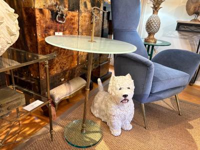 Gio Ponti Italian Modern Brass And Glass Table