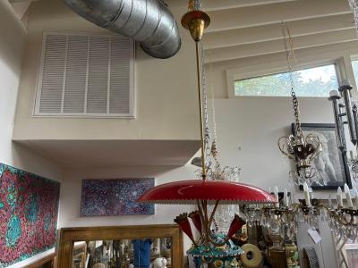 Gio Ponti Italian Modern Enamel And Brass Pendant