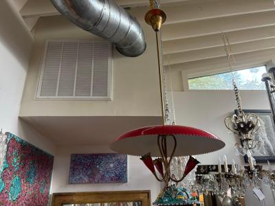 Gio Ponti Italian Modern Enamel And Brass Pendant