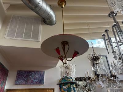 Gio Ponti Italian Modern Enamel And Brass Pendant