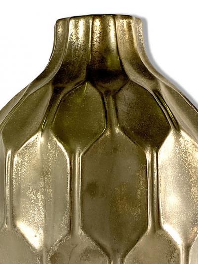 Gio Ponti Italian Modern Gold Ceramic Vessel Style of Gio Ponti