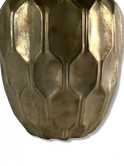 Gio Ponti Italian Modern Gold Ceramic Vessel Style of Gio Ponti
