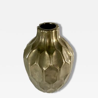 Gio Ponti Italian Modern Gold Ceramic Vessel Style of Gio Ponti