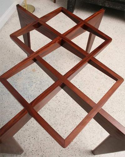 Gio Ponti Italian Modern Mahogany and Glass Dining Table Gio Ponti
