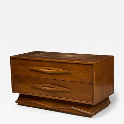 Gio Ponti Italian Modern Two Drawer Bedside Table Night Stand manner of Gio Ponti
