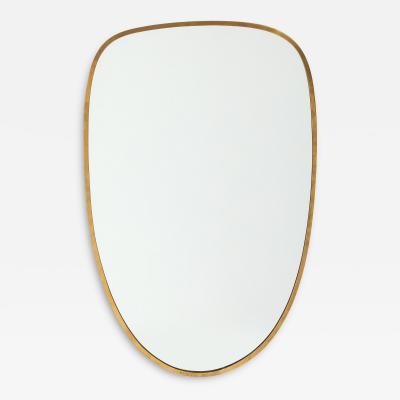 Gio Ponti Italian Modernist Mirror with Brass Frame Italy c 1950