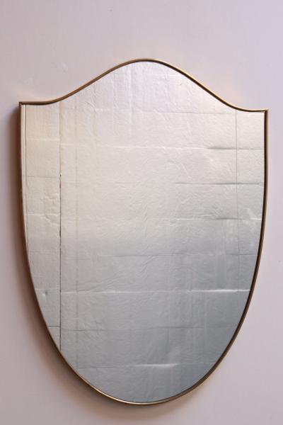 Gio Ponti Italian Modernist Ramati Shield Mirror by Vetreria Bonardi