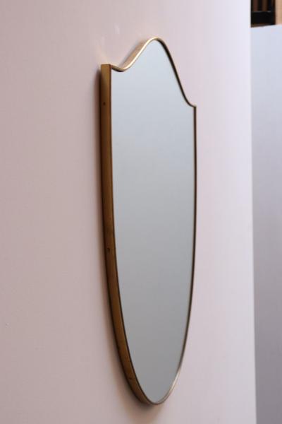 Gio Ponti Italian Modernist Ramati Shield Mirror by Vetreria Bonardi