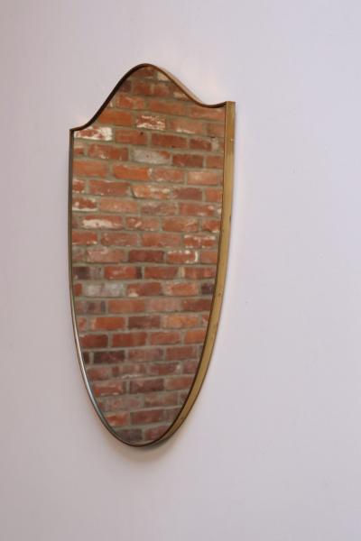 Gio Ponti Italian Modernist Ramati Shield Mirror by Vetreria Bonardi