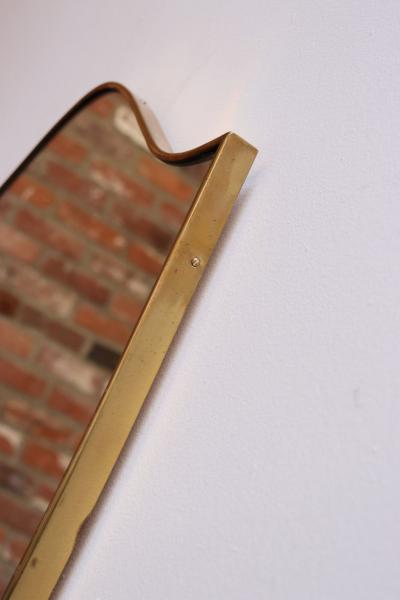 Gio Ponti Italian Modernist Ramati Shield Mirror by Vetreria Bonardi