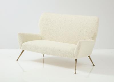Gio Ponti Italian Settee with Brass Legs Gio Ponti for Casa e Giardino