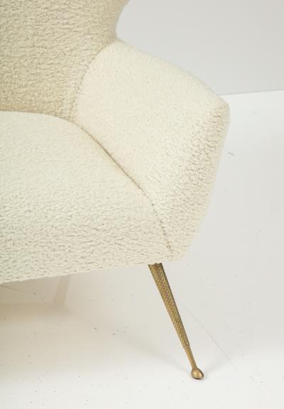 Gio Ponti Italian Settee with Brass Legs Gio Ponti for Casa e Giardino