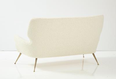 Gio Ponti Italian Settee with Brass Legs Gio Ponti for Casa e Giardino