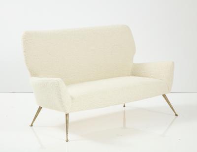 Gio Ponti Italian Settee with Brass Legs Gio Ponti for Casa e Giardino