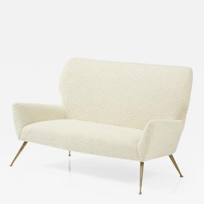 Gio Ponti Italian Settee with Brass Legs Gio Ponti for Casa e Giardino