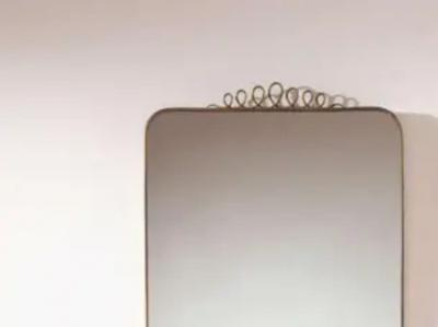 Gio Ponti Italian brass mirror in the style of Gio Ponti italy early 1960s