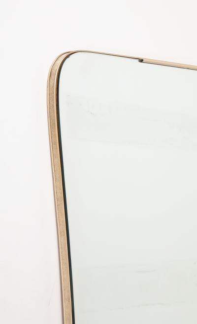 Gio Ponti Large Italian Brass Frame Mid Century Modern Mirror Italy 1950s