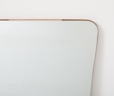 Gio Ponti Large Italian Brass Frame Mid Century Modern Mirror Italy 1950s
