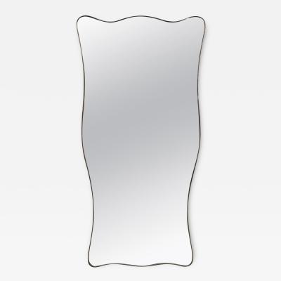 Gio Ponti Large Italian Modern Gio Ponti Inspired Brass Mirror