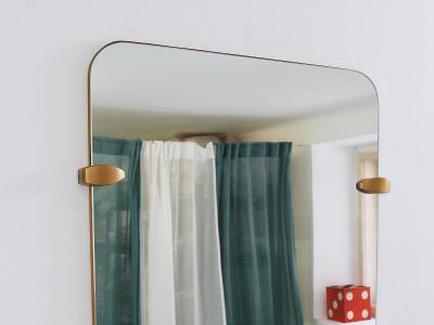 Gio Ponti Large Trapezoidal Mid Century Full Length Wall Mirror Vienna Austria 1950s