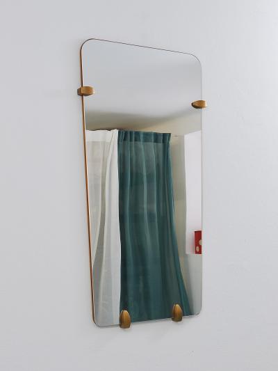 Gio Ponti Large Trapezoidal Mid Century Full Length Wall Mirror Vienna Austria 1950s