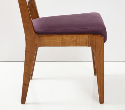 Gio Ponti Linen Upholstered Oak Chair by Gio Ponti Italy c 1950s
