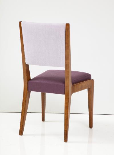Gio Ponti Linen Upholstered Oak Chair by Gio Ponti Italy c 1950s