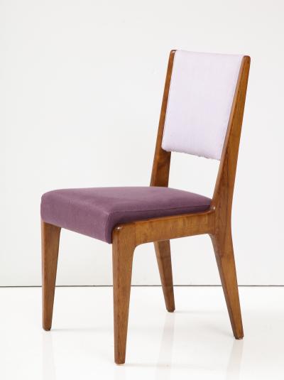 Gio Ponti Linen Upholstered Oak Chair by Gio Ponti Italy c 1950s