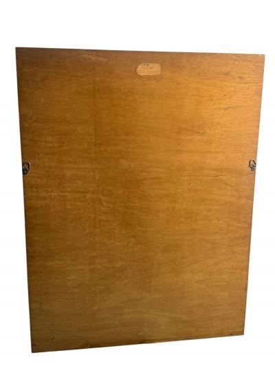 Gio Ponti MODERNE ITALIAN ETCHED MIRROR WITH BRASS ANIMALS FLOWERS IN GILT WOOD FRAME