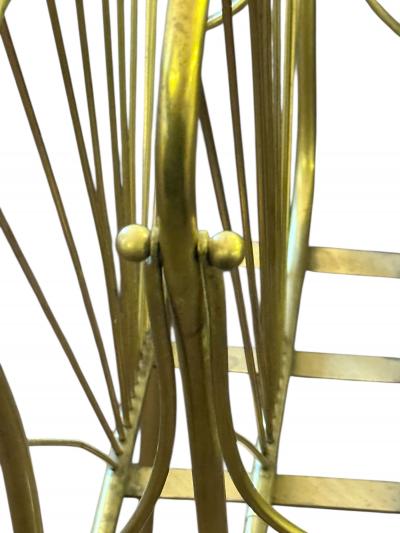 Gio Ponti MODERNIST ITALIAN MID CENTURY BRASS MAGAZINE RACK IN THE MANNER OF GIO PONTI