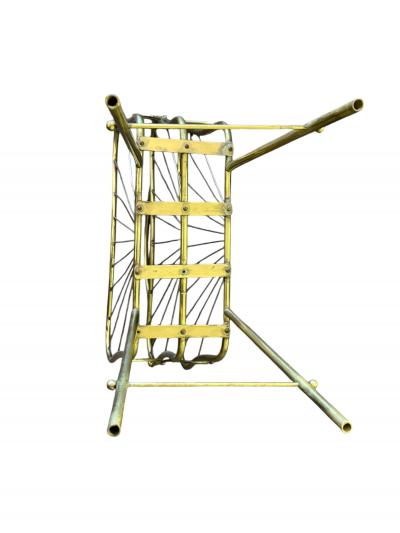 Gio Ponti MODERNIST ITALIAN MID CENTURY BRASS MAGAZINE RACK IN THE MANNER OF GIO PONTI