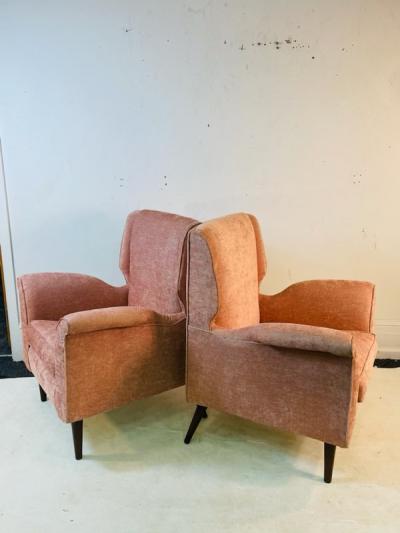 Gio Ponti MODERNIST MID CENTURY PAIR OF ITALIAN ARMCHAIRS