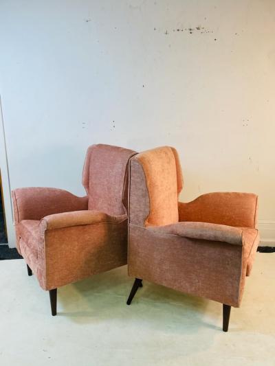 Gio Ponti MODERNIST MID CENTURY PAIR OF ITALIAN ARMCHAIRS