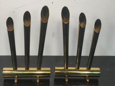 Gio Ponti MODERNIST PAIR OF BRASS CANDLESTICKS ATTRIBUTED TO GIO PONTI