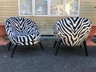 Gio Ponti Magnificent Pair Jack Sherman for Chaircraft of California Pom Pom Chairs