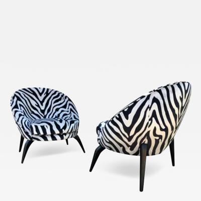 Gio Ponti Magnificent Pair Jack Sherman for Chaircraft of California Pom Pom Chairs