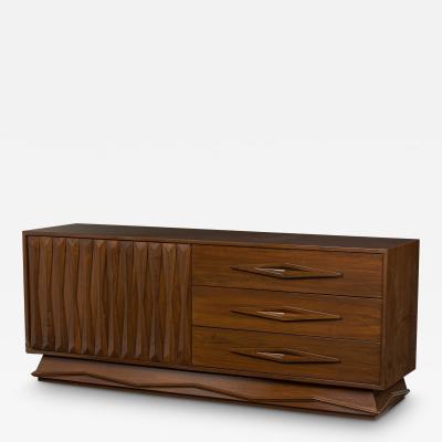 Gio Ponti Mid Century Italian Modern Walnut Cabinet Dresser Style of Gio Ponti