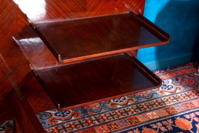 Gio Ponti Mid Century Mahogany Queen Bed Attr to Gio Ponti 1950