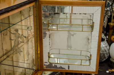 Gio Ponti Mid Century Mirrored Bar in the Style of Gio Ponti