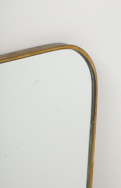 Gio Ponti Mid Century Modern Brass Framed Mirror in the style of Gio Ponti Italy 1950