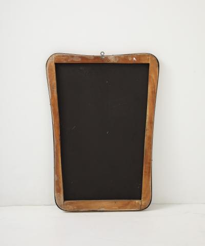 Gio Ponti Mid Century Modern Brass Framed Mirror in the style of Gio Ponti Italy 1950