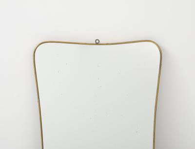 Gio Ponti Mid Century Modern Brass Framed Mirror in the style of Gio Ponti Italy 1950
