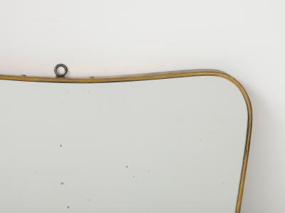 Gio Ponti Mid Century Modern Brass Framed Mirror in the style of Gio Ponti Italy 1950