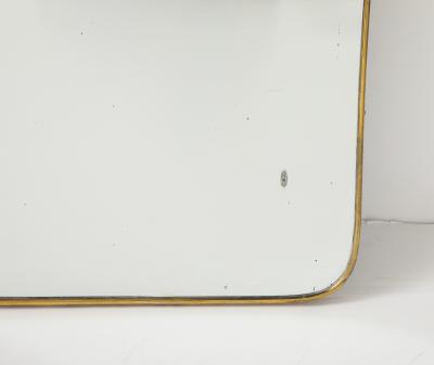Gio Ponti Mid Century Modern Brass Framed Mirror in the style of Gio Ponti Italy 1950